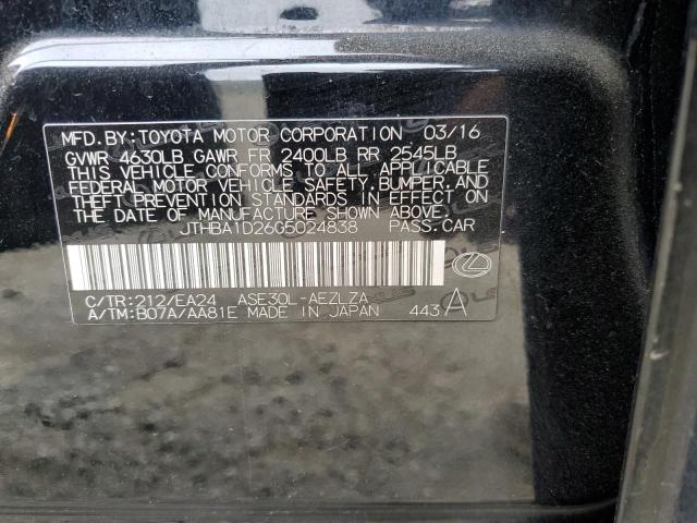 2016 LEXUS IS 200T - JTHBA1D26G5024838
