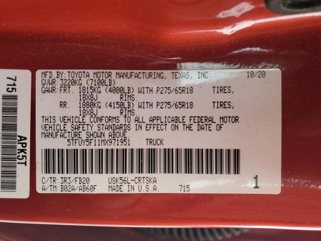 2021 TOYOTA TUNDRA DOU - 5TFUY5F11MX971951