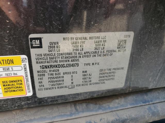 2016 CHEVROLET TRAVERSE L - 1GNKRHKD0GJ284979