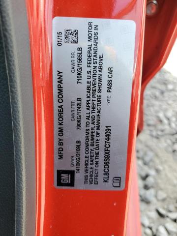 2015 CHEVROLET SPARK 1LT KL8CD6S9XFC744091