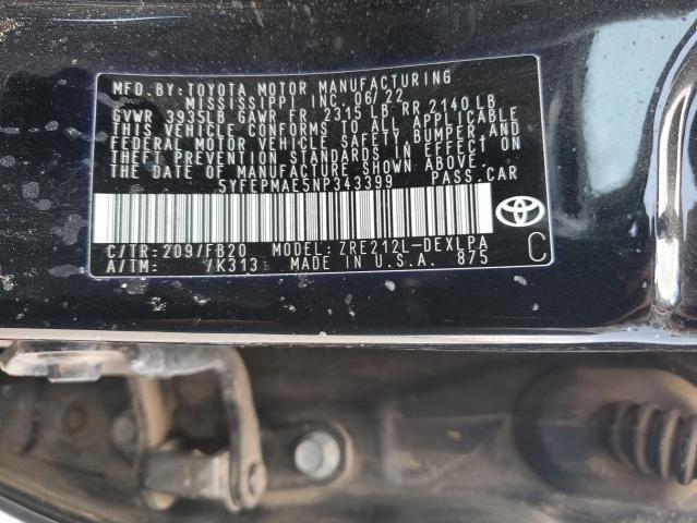 2022 TOYOTA COROLLA LE - 5YFEPMAE5NP343399