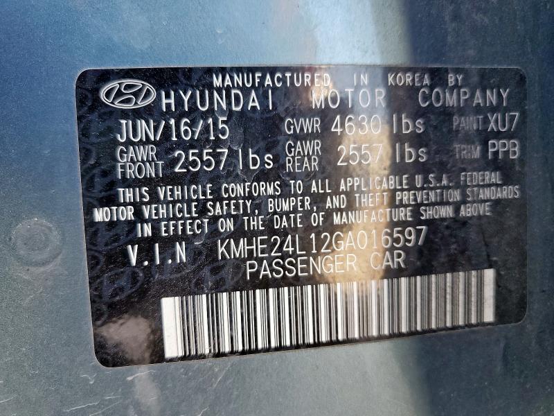 2016 HYUNDAI SONATA HYB - KMHE24L12GA016597