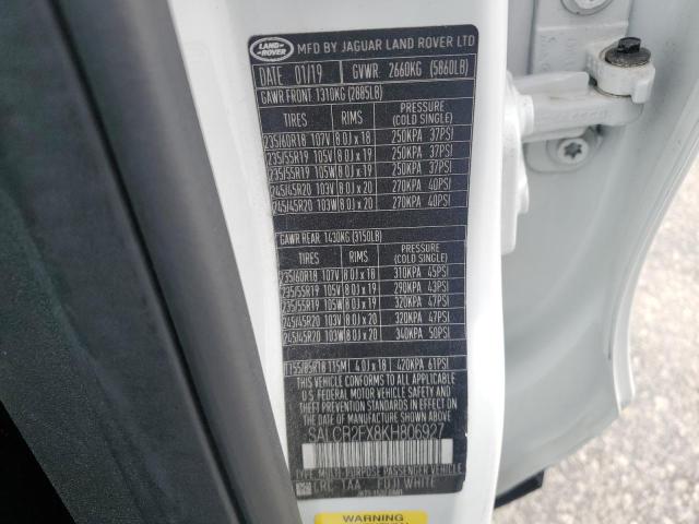 2019 LAND ROVER DISCOVERY SALCR2FX8KH806927