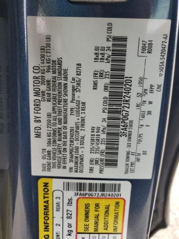 2018 FORD FUSION S - 3FA6P0G72JR240201