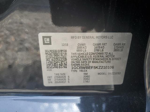 2019 CHEVROLET SILVERADO - 1GCRWBEF5KZ210106
