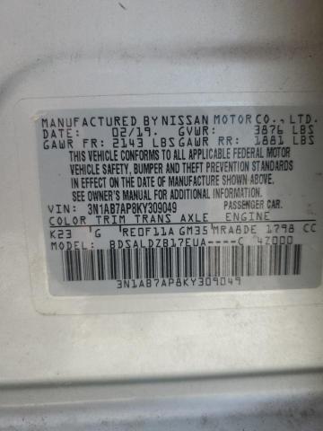 2019 NISSAN SENTRA S - 3N1AB7AP8KY309049