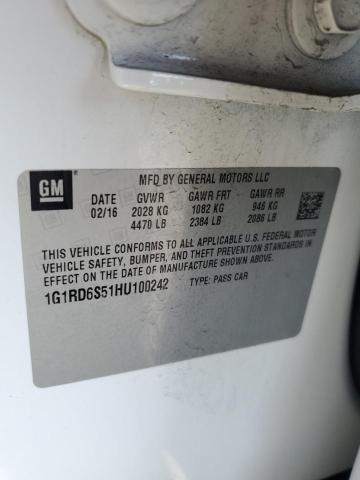 2017 CHEVROLET VOLT PREMI - 1G1RD6S51HU100242