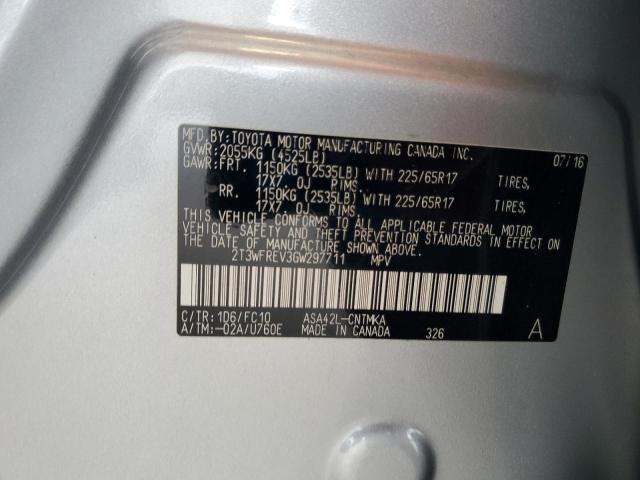 2016 TOYOTA RAV4 XLE - 2T3WFREV3GW297711