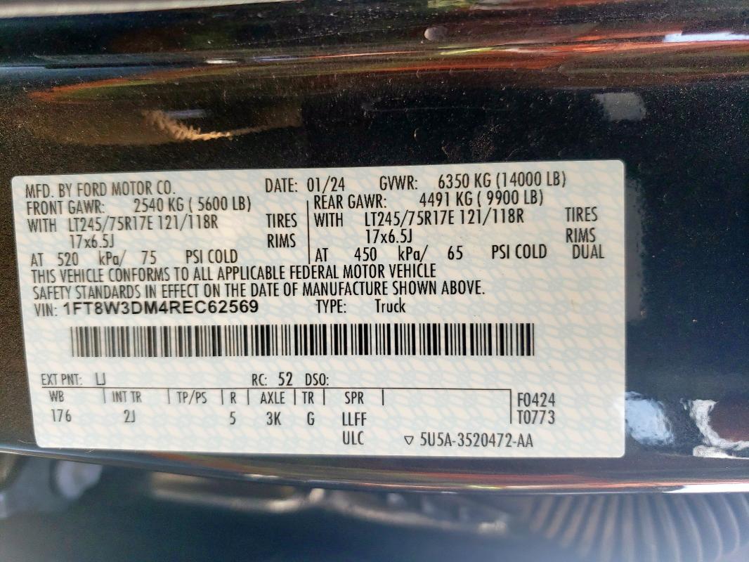 2024 FORD F350 SUPER - 1FT8W3DM4REC62569