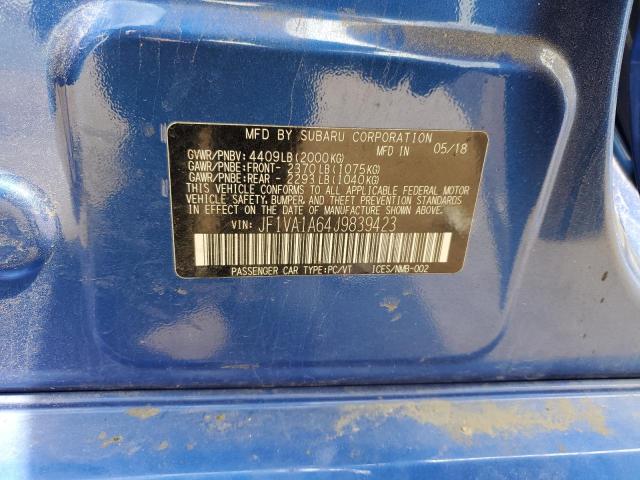 2018 SUBARU WRX JF1VA1A64J9839423