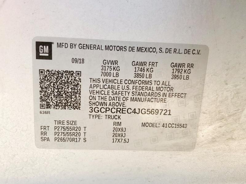 2018 CHEVROLET SILVERADO - 3GCPCREC4JG569721