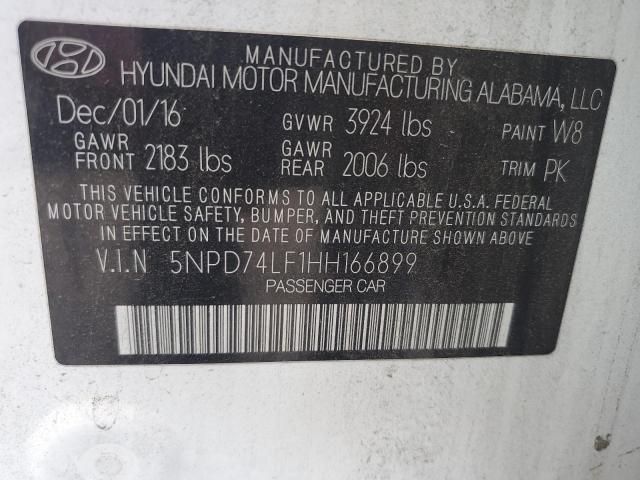 2017 HYUNDAI ELANTRA SE - 5NPD74LF1HH166899