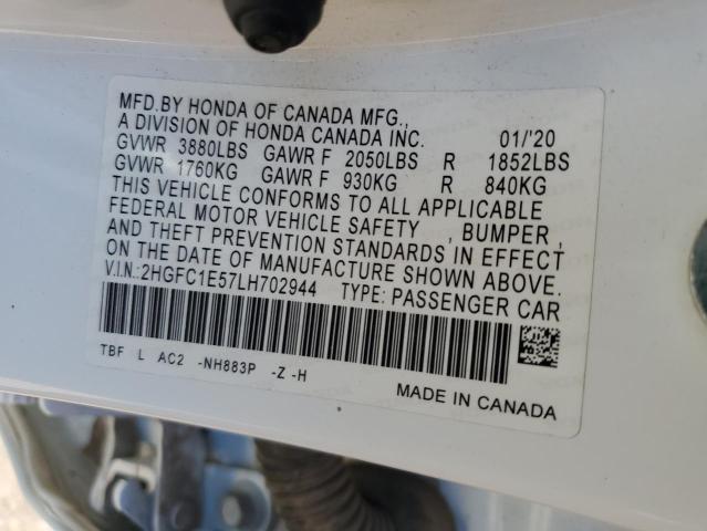 2020 HONDA CIVIC SI - 2HGFC1E57LH702944