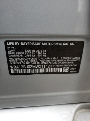 2021 BMW 530 XI WBA13BJ03MWX11424