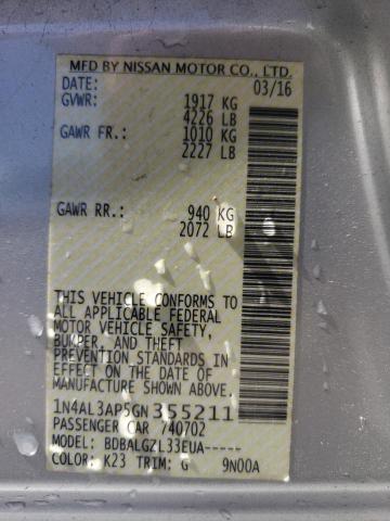 2016 NISSAN ALTIMA 2.5 - 1N4AL3AP5GN355211