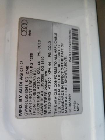 2022 AUDI Q4 E-TRON WA1L2BFZXNP033783