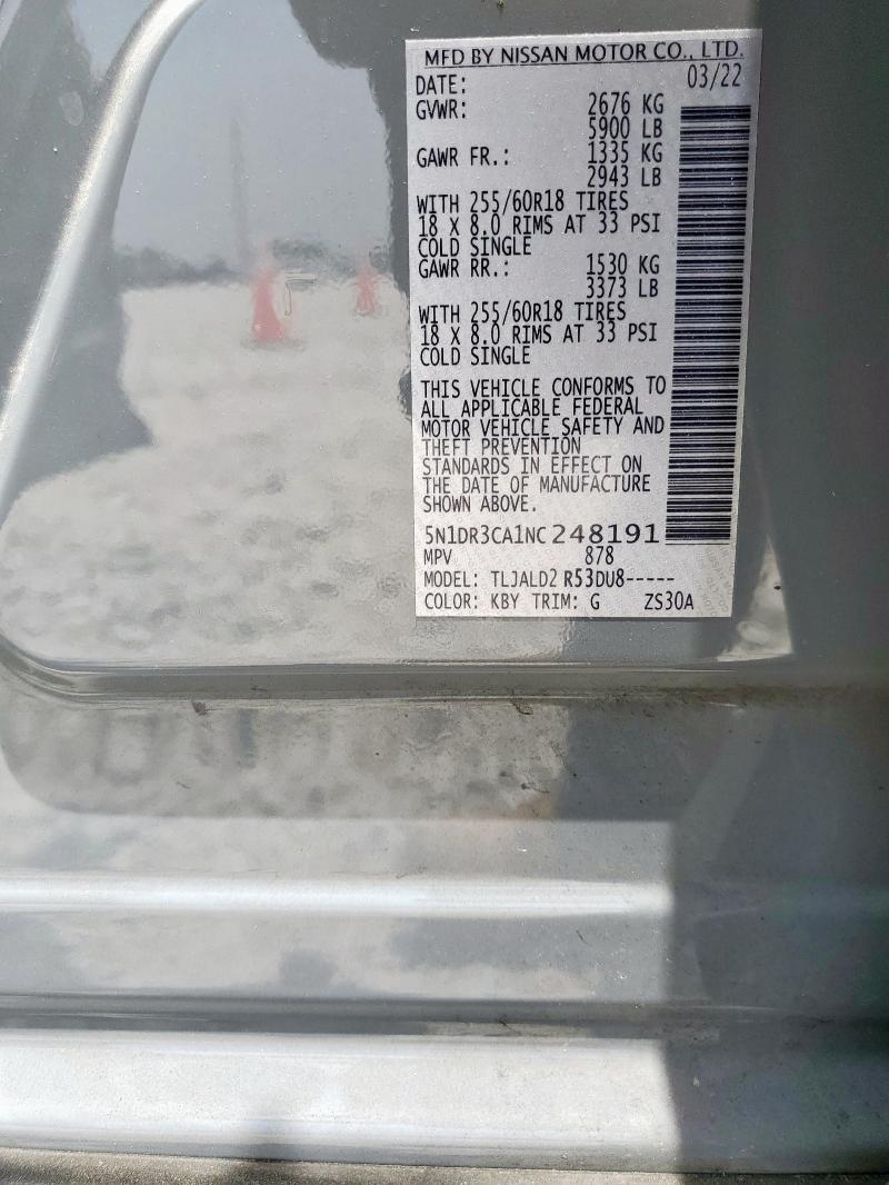 2022 NISSAN PATHFINDER - 5N1DR3CA1NC248191