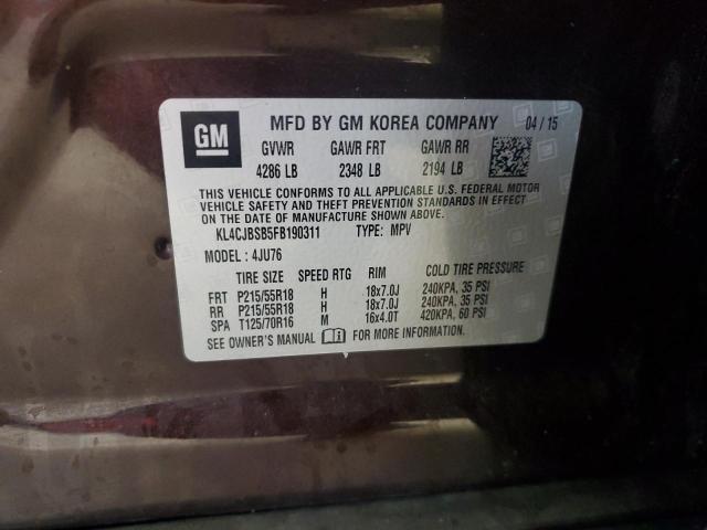 2015 BUICK ENCORE CON KL4CJBSB5FB190311