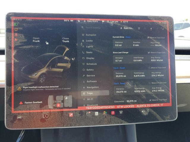 2023 TESLA MODEL Y 7SAYGDED4PF934193