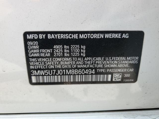 2021 BMW M340I 3MW5U7J01M8B60494