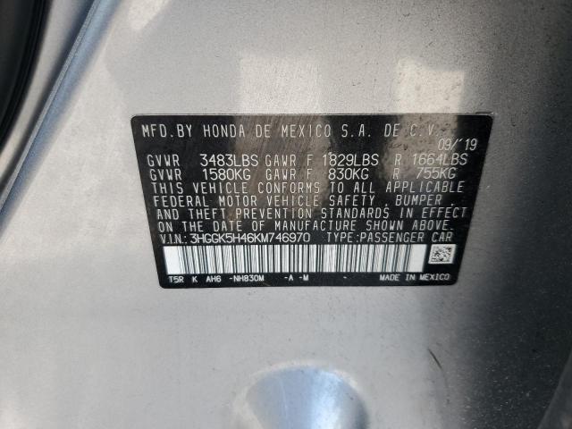 2019 HONDA FIT LX 3HGGK5H46KM746970