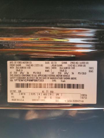 2021 FORD F150 SUPERCREW 1FTEW1CP8MFB87333
