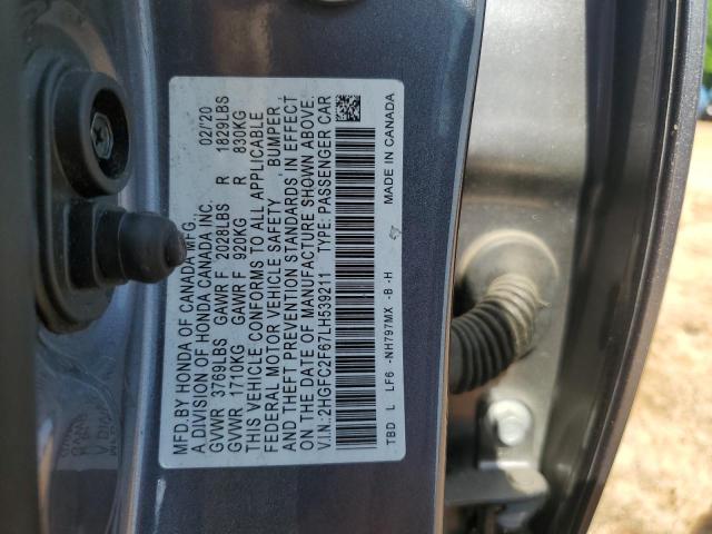 2020 HONDA CIVIC LX - 2HGFC2F67LH539211