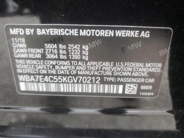 2019 BMW 740 XI - WBA7E4C55KGV70212