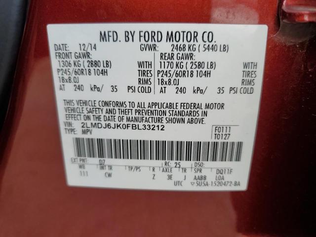 2015 LINCOLN MKX 2LMDJ6JK0FBL33212