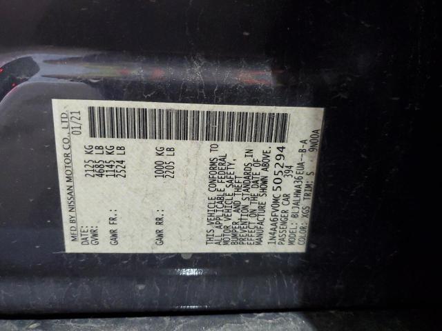 2021 NISSAN MAXIMA PLA 1N4AA6FV0MC505294