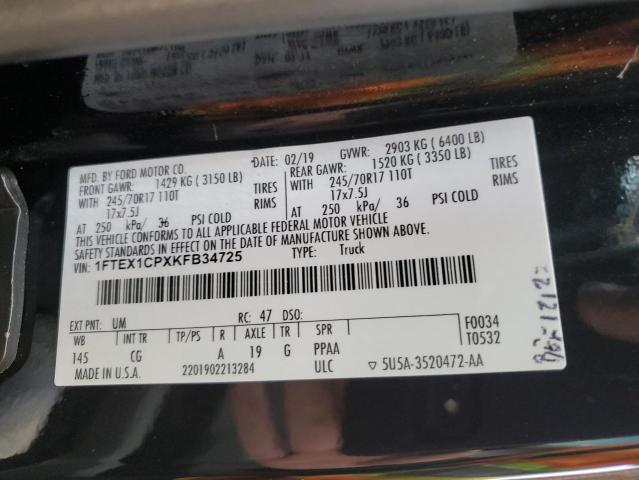 2019 FORD F150 SUPER - 1FTEX1CPXKFB34725