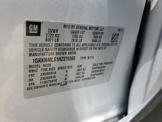 2017 GMC ACADIA SLT - 1GKKNMLS1HZ278366