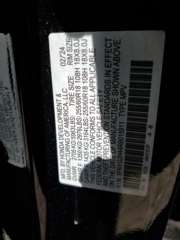 2024 HONDA PILOT EXL 5FNYG2H44RB015911