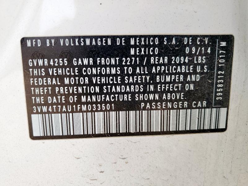 2015 VOLKSWAGEN GTI 3VW4T7AU1FM033501