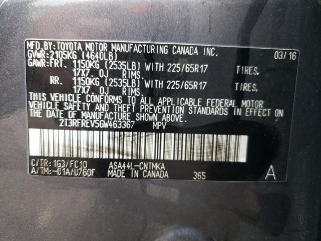 2016 TOYOTA RAV4 XLE - 2T3RFREV5GW463367