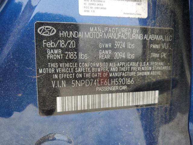 2020 HYUNDAI ELANTRA 5NPD74LF6LH590166