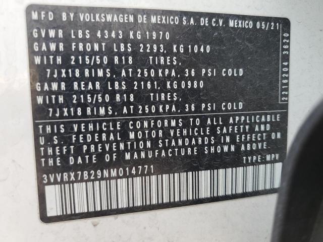 2022 VOLKSWAGEN TAOS SE 3VVRX7B29NM014771