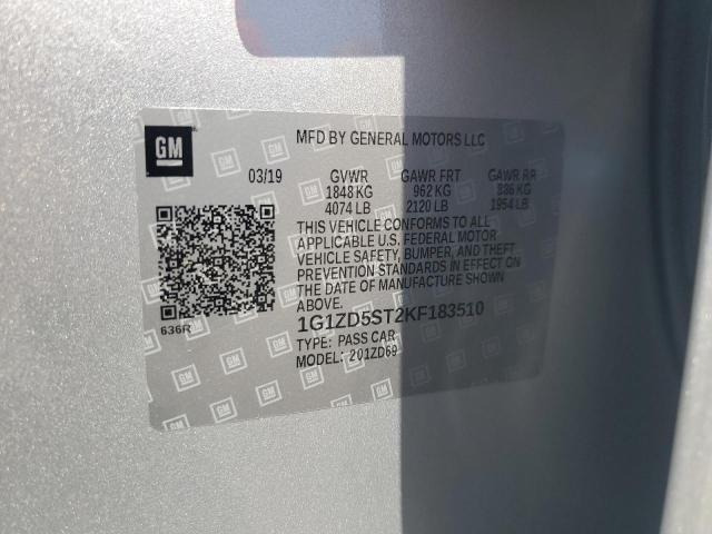 2019 CHEVROLET MALIBU LT - 1G1ZD5ST2KF183510