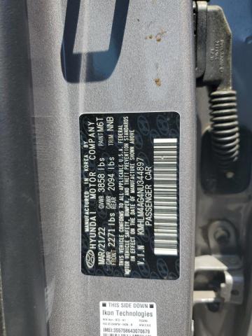 2022 HYUNDAI ELANTRA SE - KMHLM4AG4NU344897