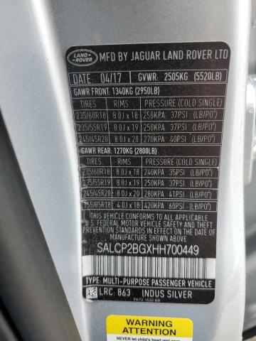 2017 LAND ROVER DISCOVERY SALCP2BGXHH700449