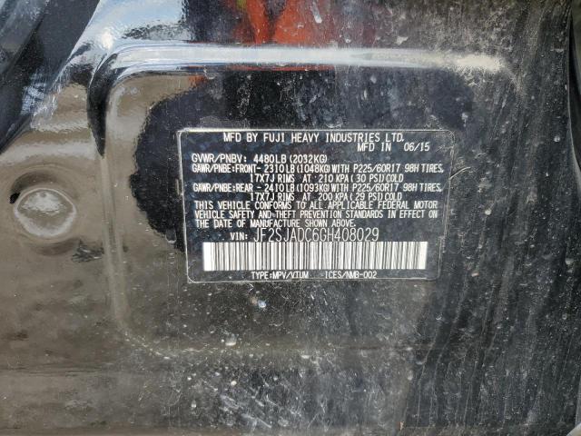 2016 SUBARU FORESTER 2 JF2SJADC6GH408029