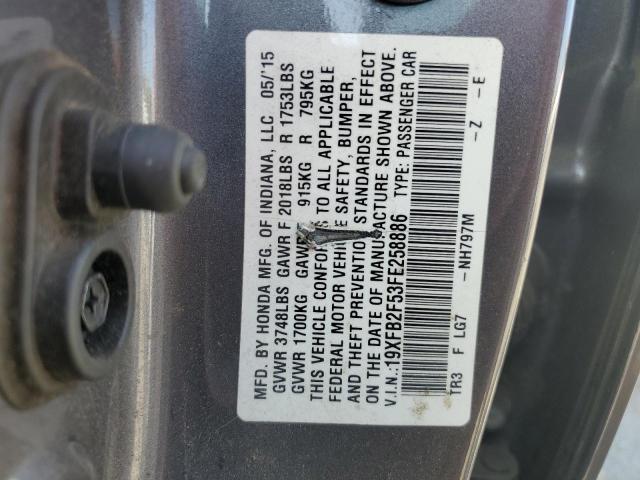 2015 HONDA CIVIC LX 19XFB2F53FE258886
