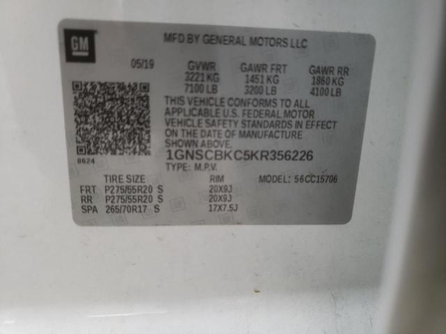 2019 CHEVROLET TAHOE C150 - 1GNSCBKC5KR356226
