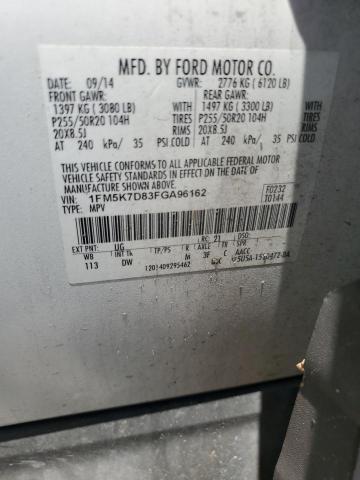 2015 FORD EXPLORER XLT 1FM5K7D83FGA96162