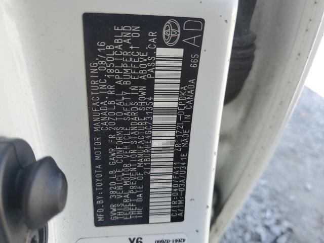 2016 TOYOTA COROLLA L - 2T1BURHE4GC731354