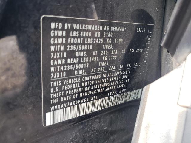 2015 VOLKSWAGEN TIGUAN S - WVGAV7AX6FW591334