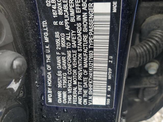 2019 HONDA CIVIC SPOR - SHHFK7H41KU217693