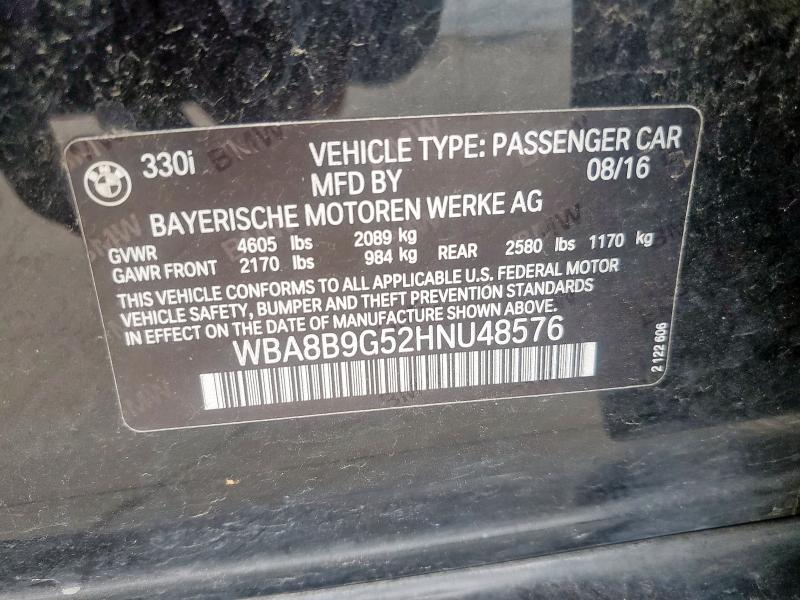 2017 BMW 330 I - WBA8B9G52HNU48576