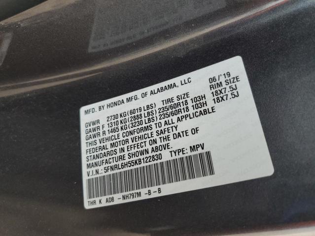 2019 HONDA ODYSSEY EX - 5FNRL6H55KB122830