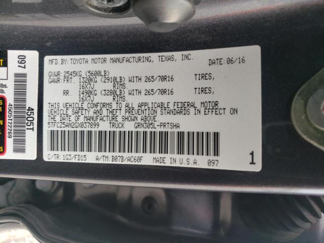 2016 TOYOTA TACOMA DOU - 5TFCZ5AN2GX037899